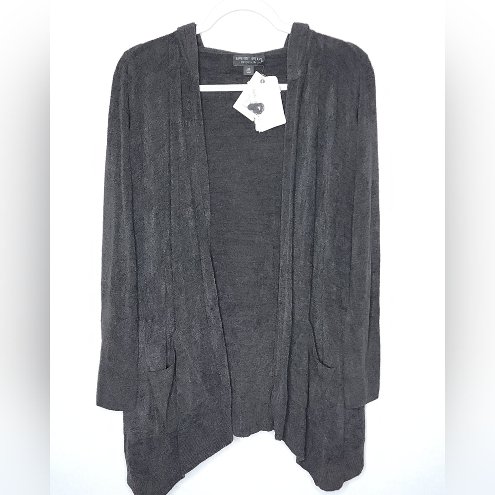 Nwt Barefoot Dreams CozyChic Ultra Lite Hoodie Grey Cardigan Size XS & M